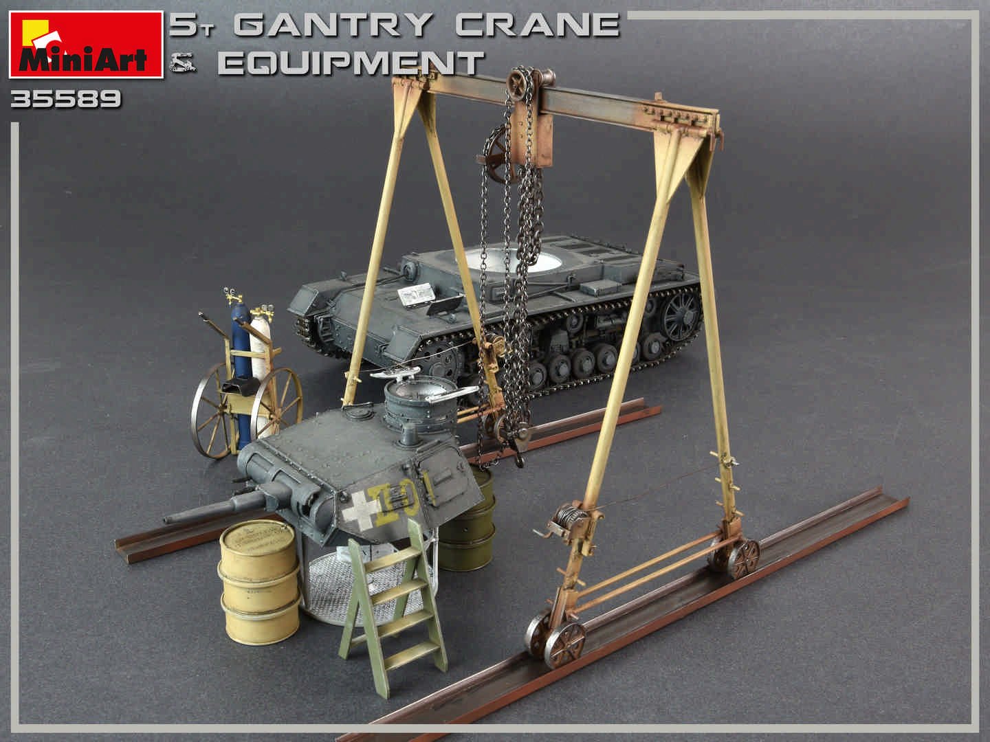 Miniart 1/35 5 Ton Gantry Crane & Equipment # 35589