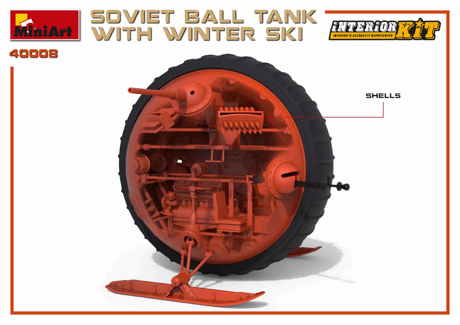 Miniart 1/35 Soviet Ball Tank w/t Winter Ski (Int Kit) # 40008