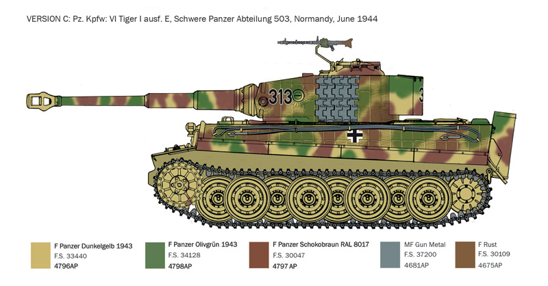 Italeri 1/35 Pz.Kpfw.VI Tiger I Ausf.E Late Production # 6754