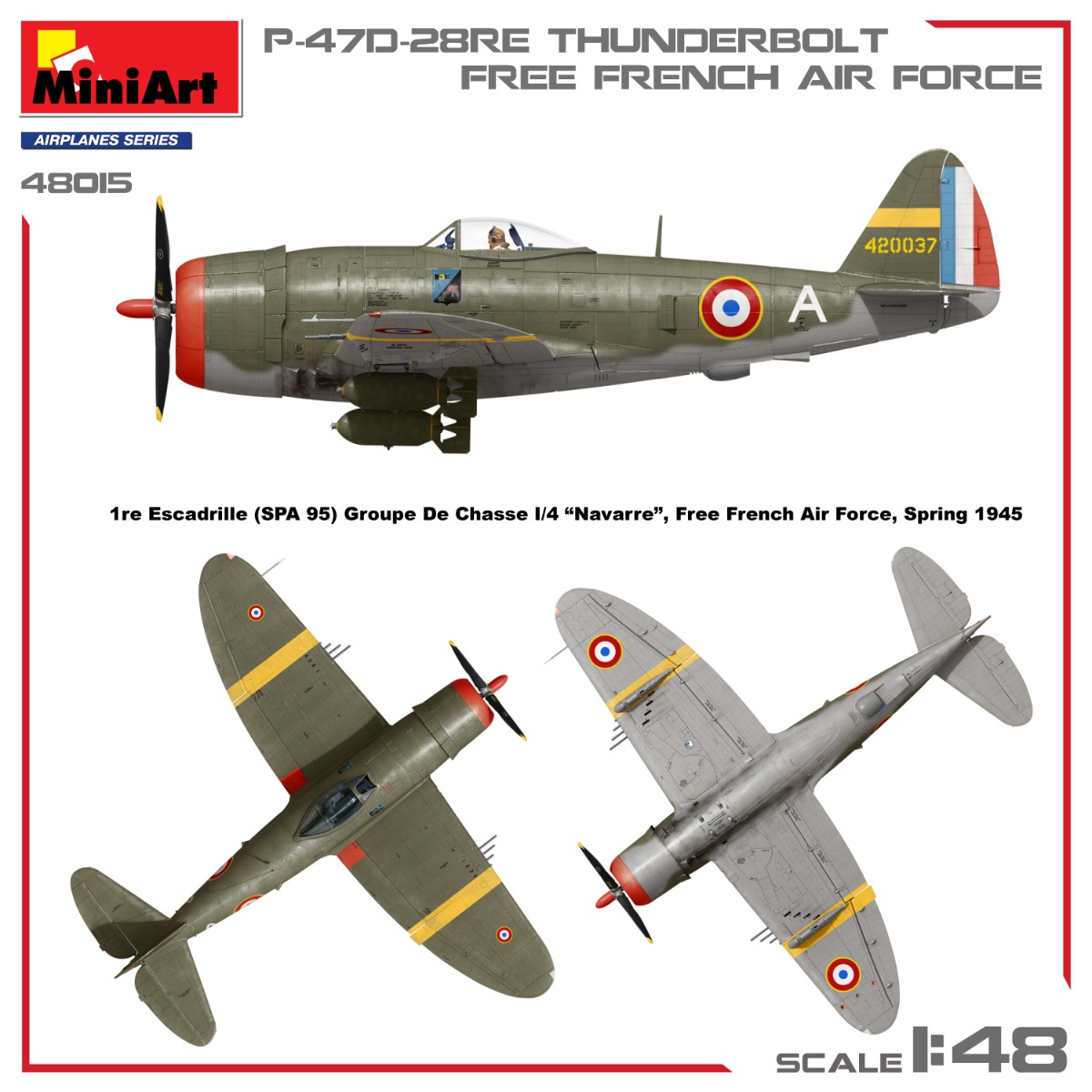 Miniart 1/48 P-47D-28RE Thunderbolt Free French Air Force # 48015